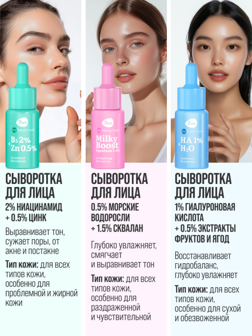 Сыворотка для лица 7DAYS с кислотами AHA+BHA
