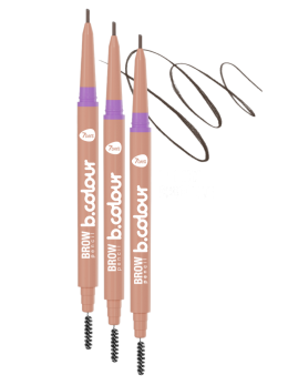 Карандаш для бровей коричневый автоматический 2в1. Набор 03 Dark chocolate, 3 шт.