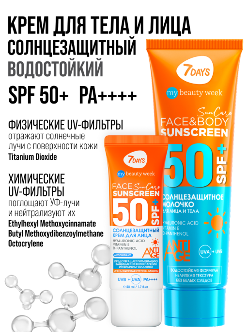 Солнцезащитный крем для лица и тела SPF 50, набор