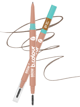 Карандаш для бровей коричневый автоматический + щеточка 2в1 / 01 SOFT BLOND