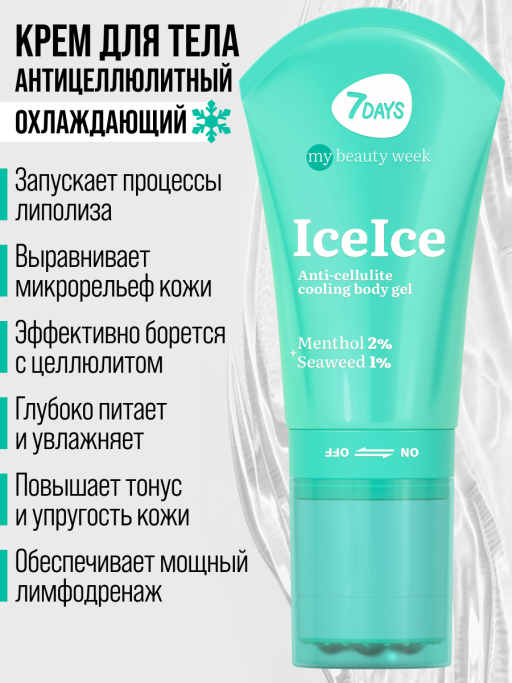 Крем для тела антицеллюлитный, массажер для похудения тела 7DAYS