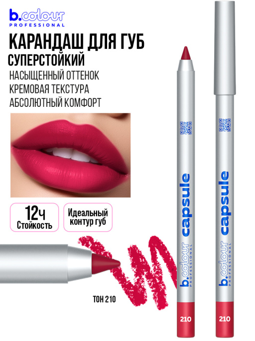Подарочный набор B.COLOUR PROFESSIONAL (сетка роз.косм., 04 пом.мус, 210 кар.для губ)