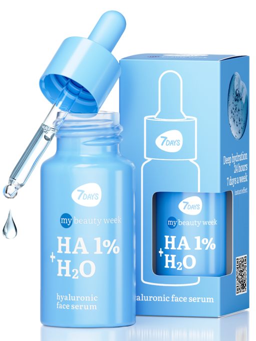 Сыворотка для лица 7DAYS увлажняющая с гиалуроновой кислотой HA 1%+H2O