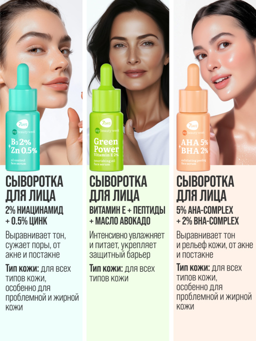 Сыворотка для лица 7DAYS увлажняющая 1,5%