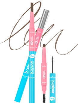 Карандаш для бровей коричневый + гель для бровей + щеточка 3в1 Brow Perfector / 02 LIGHT BROWN