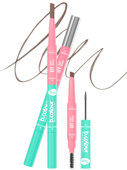 Карандаш для бровей коричневый + гель для бровей + щеточка 3в1 Brow Perfector / 01 SOFT BLOND