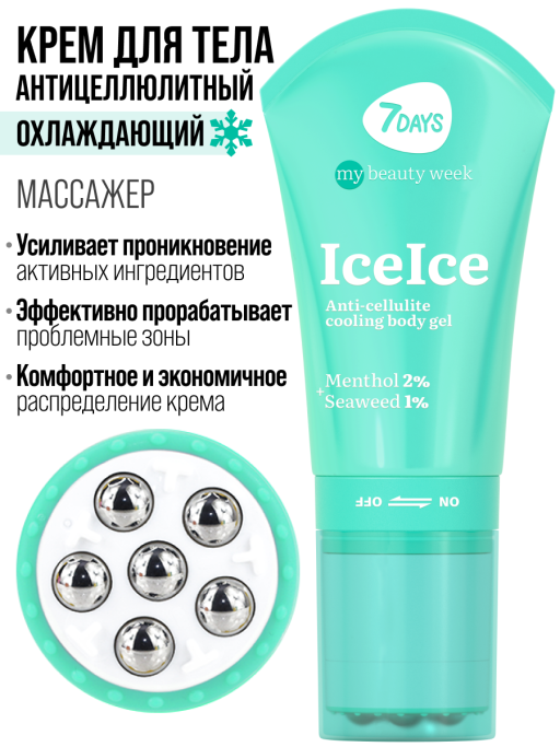 Крем для тела антицеллюлитный, массажер для похудения тела 7DAYS