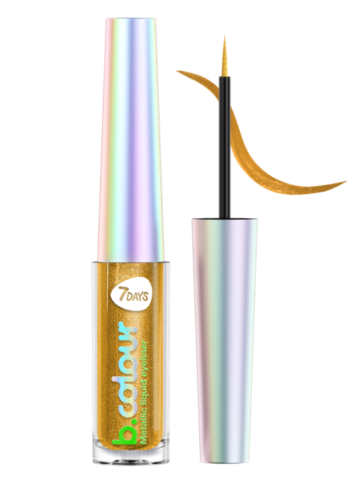 Подводка для глаз жидкая с эффектом металлик 07, B.COLOUR, 7DAYS, 3,3ML